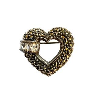 Judith Jack marcasite heart 🖤 pin/brooch
